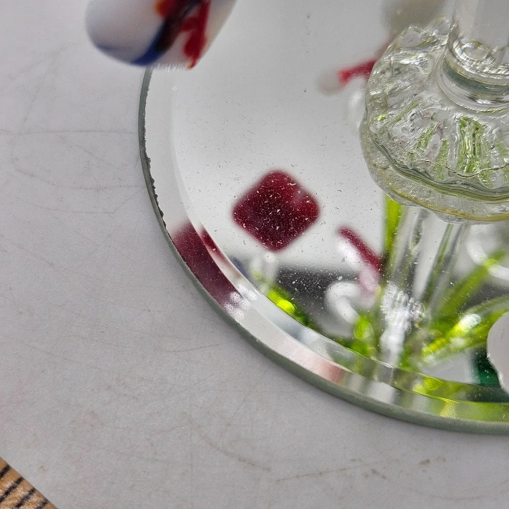 Green Crystal Glass Christmas Tree with Removable Ornaments 6
